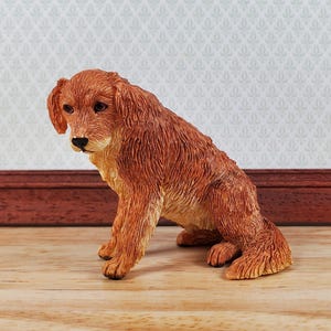 Dollhouse Golden Retriever Dog Pet 1:12 Scale Miniature Animal