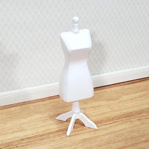 Miniature Mannequin Dressmakers Tailor Dummy Wood 1:12 Scale Dollhouse White Finish