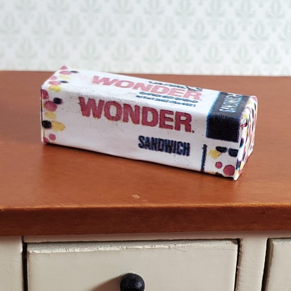 Dollhouse Wonder Bread Loaf Sandwich 1:12 Scale Miniature Food Groceries