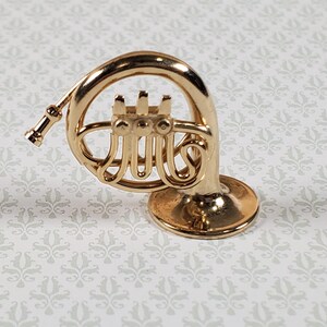 Agatige Miniature French Horn, Instrumento Ornament Golden Mini Baritone Horn Mo