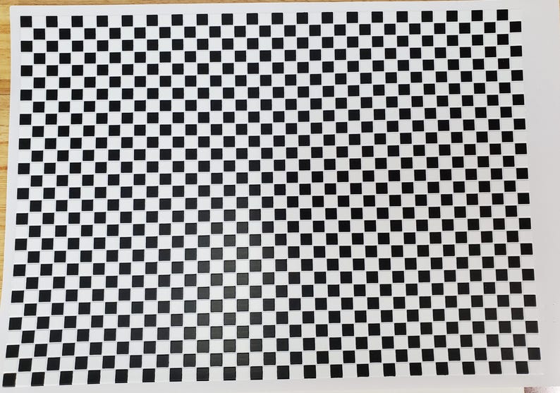 Dollhouse Tile Black & White Squares Vinyl Flooring Embossed Floor 1:12 Scale Miniatures image 1