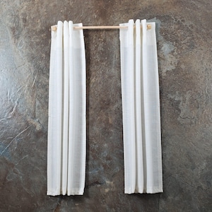 Dollhouse Curtains Cream with Curtain Rod Modern Style 1:12 Scale Miniatures