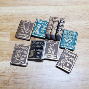 Dollhouse Book Set x10 Wizard School Books 1:12 Scale Miniatures (blank inside)