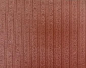 Dollhouse Wallpaper Dark Mauve "Sheraton Rose" MiniGraphics 1:12 Scale
