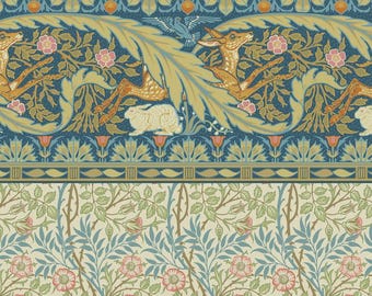 Dollhouse Wallpaper Deer and Rabbit Craftsman Bradbury & Bradbury 1:12 Scale