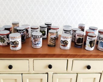 Dollhouse Canned Goods Old Fashion Grocery Store Cans 1:12 Scale Miniature Food