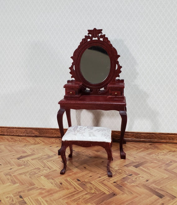 Miniature Dollhouse Ornate Vanity Dresser Mirror 1:12 Scale New 
