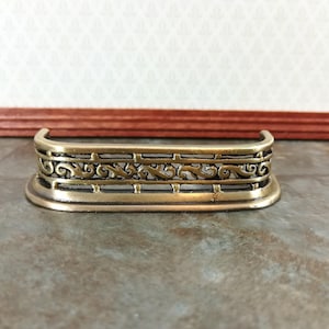 Dollhouse Metal Fireplace Fender Small 1:12 Scale Antique Brass Finish