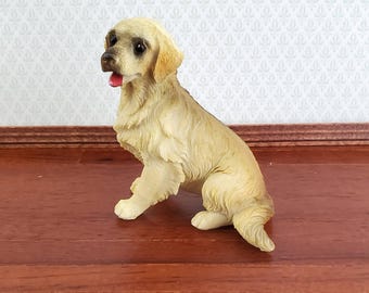 Dollhouse Miniature Dog Golden Retriever 1:12 Scale Animal Pet Resin