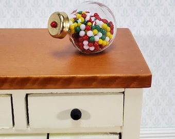 Dollhouse Glass Candy Jar Filled with Candy Bubble Gum Treats 1:12 Scale Miniature