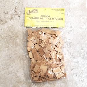 Dollhouse HALF SCALE Shingles Wood Square 1:24 400 Pieces 76 Square Inches