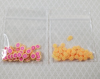 Naranjas y pomelos en rodajas redondas para casa de muñecas, escala 1:12, comida de cocina en miniatura