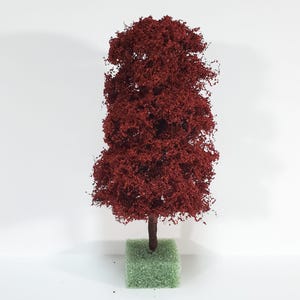 Miniature Red Maple Tree Large on a Spike 8&quot; Tall Model Scenery Garden
