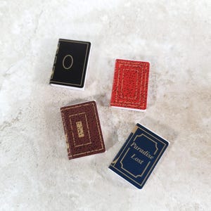 Dollhouse Books with Blank Pages Set of 4 1:12 Scale Miniature Library