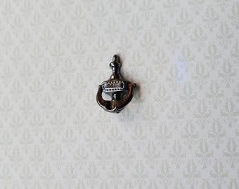 Dollhouse Miniature Door Knocker Classic Style Dark Bronze 1:12 Scale 18 mm