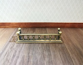 Dollhouse Fireplace Fender Square 1:12 Scale Miniature Antique Brass Finish