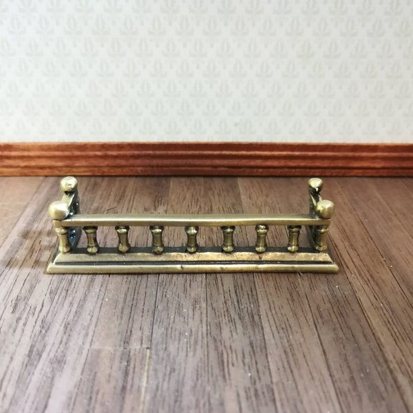 Dollhouse Fireplace Fender Square 1:12 Scale Miniature Antique Brass Finish
