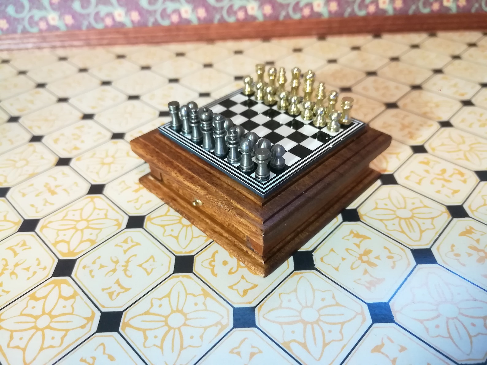 Miniature Chess Set With Metal Chess Pieces and Etsy