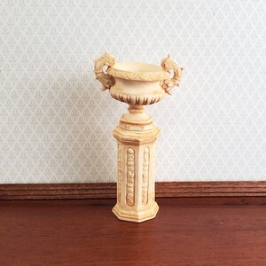 Melody Jane Dark Oak Fern Stand Plant Pedestal - 1:12 Scale Miniature Furniture For Dollhouses