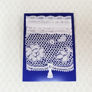 Dollhouse Lace Shade Curtain White 1:12 Scale Miniature Handmade