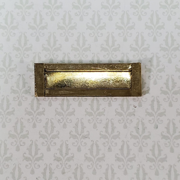 Dollhouse Letter Mail Slot for Exterior Door Opens Closes 1:12 Scale Gold Brass Metal