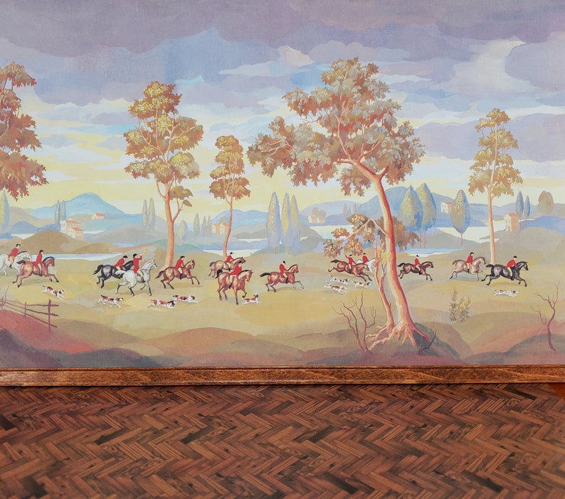Dollhouse Miniature the Hunt Mural by Natasha Minigraphics Etsy