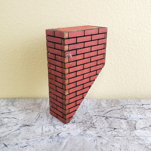 Dollhouse Miniature Brick Chimney Narrow Smoke Stack 1:12 Scale 45 Degree Pitch 