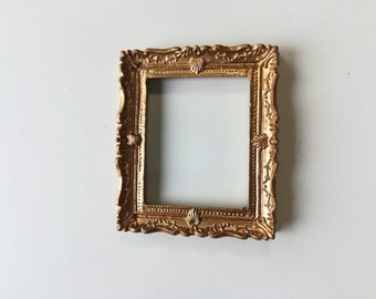 Dollhouse Miniature Picture Frame Large Fancy Gold for Painting 1:12 Scale Accessory