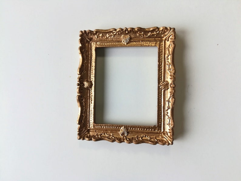 Dollhouse Miniature Large Fancy Gold Picture Frame For Image 0