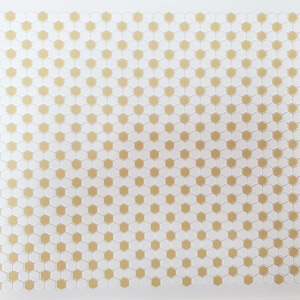 Dollhouse Hexagon Vinyl Tile Flooring Embossed Beige on White Floor 1:12 Scale Miniatures