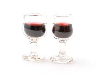 Dollhouse Miniature Red Wine x2 Glasses of 1:6 Scale