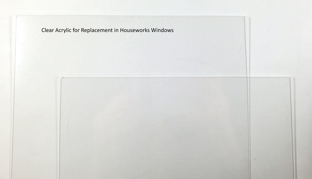 Houseworks Plexi Glass Acrylic Window Replacement Sheets 1 Mm Thick Set