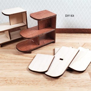 Dollhouse Side Table KIT Retro Mid Century Modern 1:12 Scale Miniature Furniture