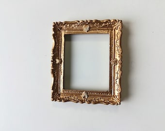 Dollhouse Miniature Picture Frame Large Fancy Gold for Painting 1:12 Scale Accessory