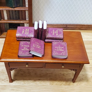 Dollhouse Book Set x10 Charles Dickens 1:12 Scale (blank inside) Handmade