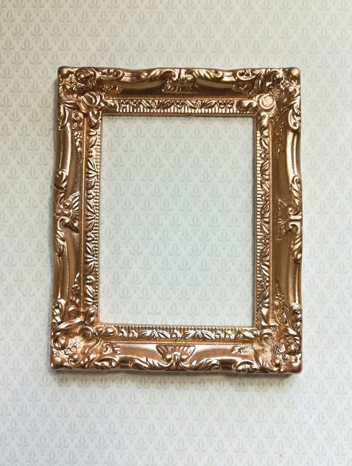 Dollhouse Miniature Picture Frame 16 Scale Large Fancy Gold Etsy