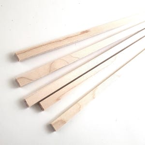 Maple Wood Strips 5 Pieces 1/8&quot; x 1/4&quot; x 18&quot; Long Crafts Models Miniatures