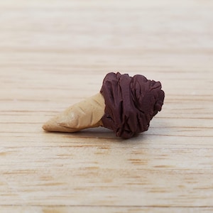 Dollhouse Ice Cream Cone Chocolate 1:12 Scale Miniature Food Hand Crafted