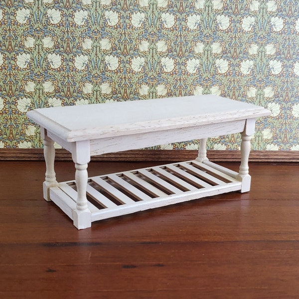 Dollhouse Miniature Kitchen Prep Table Island with Shelves 1:12 Scale Dollhouse Miniature Kitchen Prep Table Island with Shelves 1:12 Scale