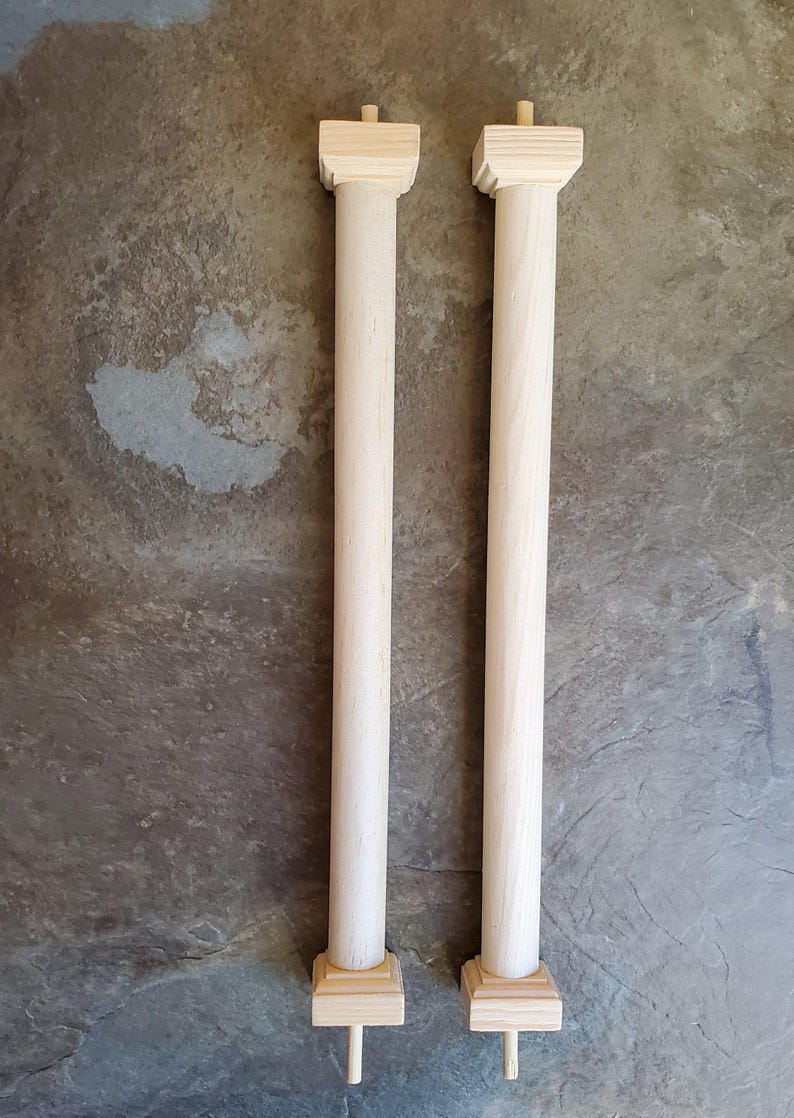 Dollhouse Miniature Round Columns Pillars 2 pieces 8 11/16" Tall 1:12 Scale image 1