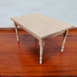 Dollhouse Table Kitchen or Dining Room Unpainted Wood 1:12 Scale Miniature Furniture