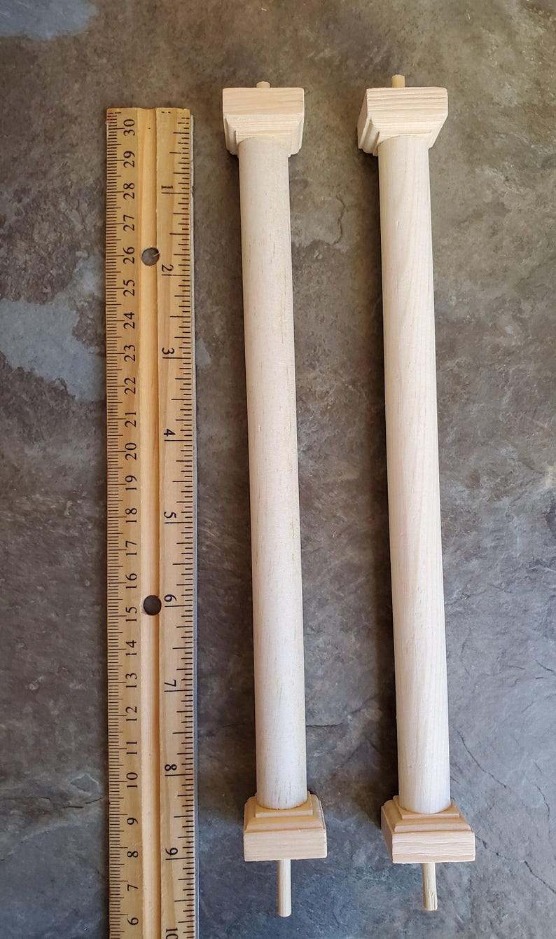 Dollhouse Miniature Round Columns Pillars 2 pieces 8 11/16" Tall 1:12 Scale image 2