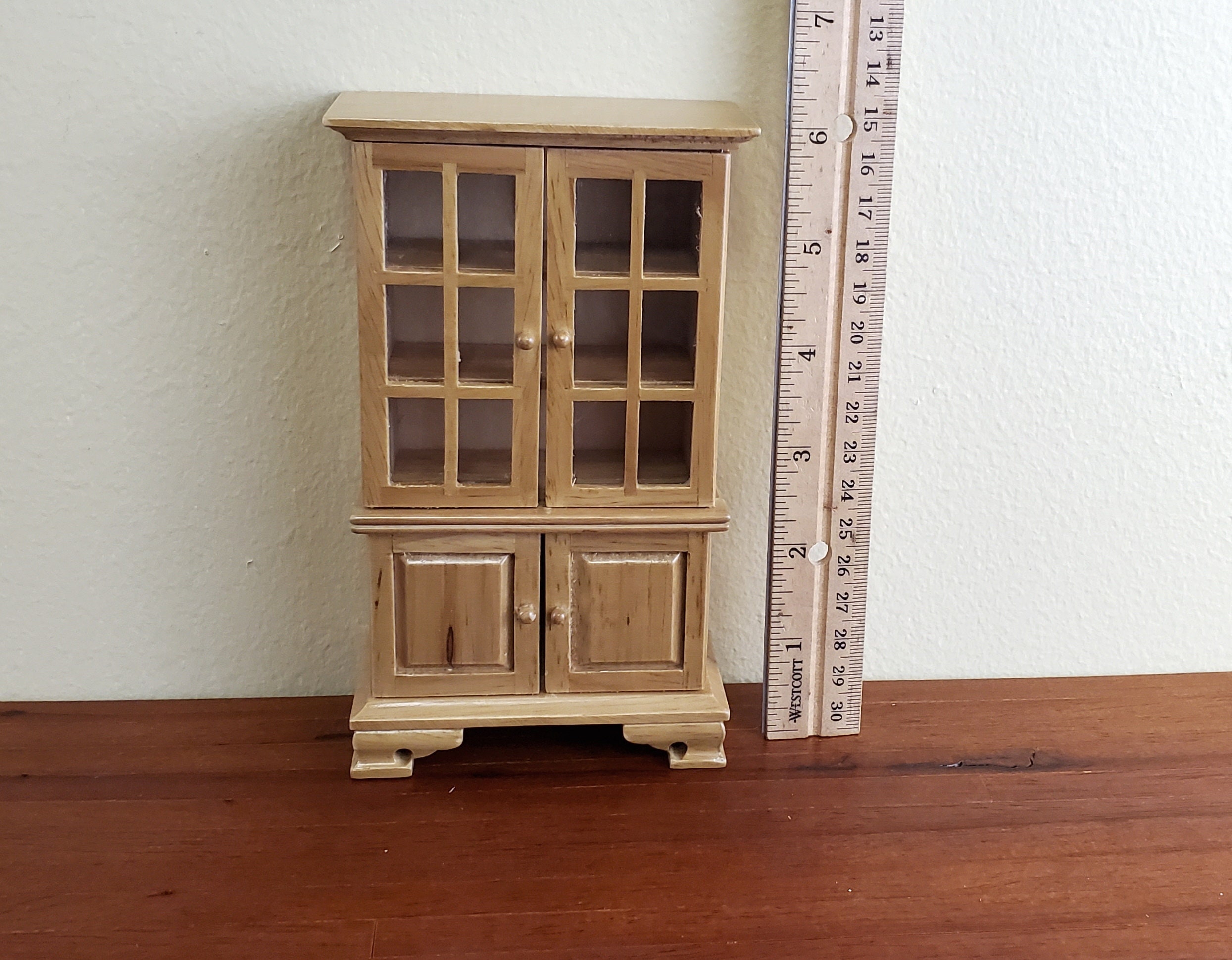 Dollhouse Kitchen Hutch Light Oak Finish 112 Scale Etsy