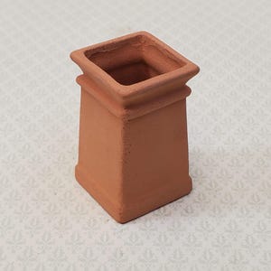 Miniature Square Chimney Pot Smoke Stack Terra Cotta 1:12 Scale Dollhouse