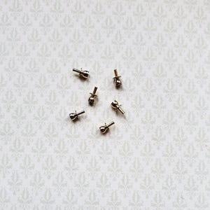 Dollhouse Miniature Tiny Gold Brass Knobs Drawer Pulls Set of 6 1:12 Scale Houseworks 1112