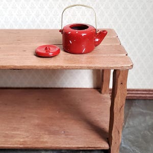 Dollhouse Miniature Teapot Kettle Red Speckled 1:12 Scale Kitchen Accessories image 3