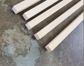 Dollhouse Miniature Wood Beams Posts 5/16 x 5/16 x 18" long 1:12 Scale x5