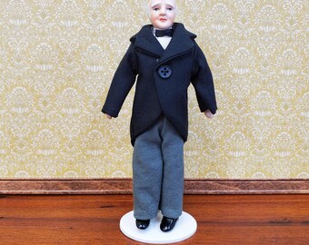 Melody Jane Dollhouse Grandfather Miniature Figure - 1:12 Scale Porcelain People, 5.5 Inches Tall, Poseable - View #11