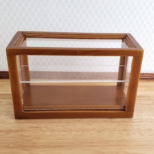 Dollhouse Low Display Case for Bakery Store or Shop 1:12 Scale Furniture Walnut