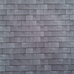 Dollhouse Gray Slate Roofing Card Sheet Tiles Embossed 1:12 Scale Roof Shingles